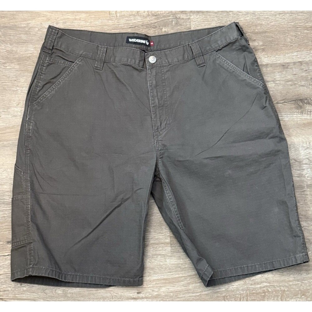 Wolverine Carpenter Shorts Mens 40 Gray Relaxed Fit Ripstop Cotton